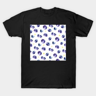 Blueberries and Stars Pattern T-Shirt